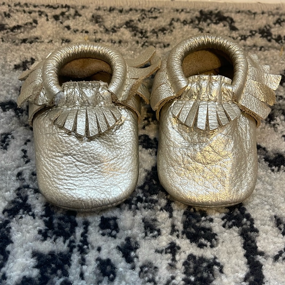 Freshly picked Gold Moccasins baby size 2